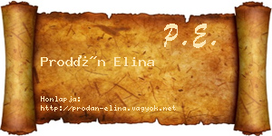 Prodán Elina névjegykártya